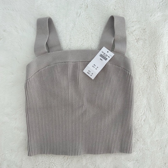 Abercrombie & Fitch Ribbed Square-Neck Tank in Light Taupe - Picture 2 of 2